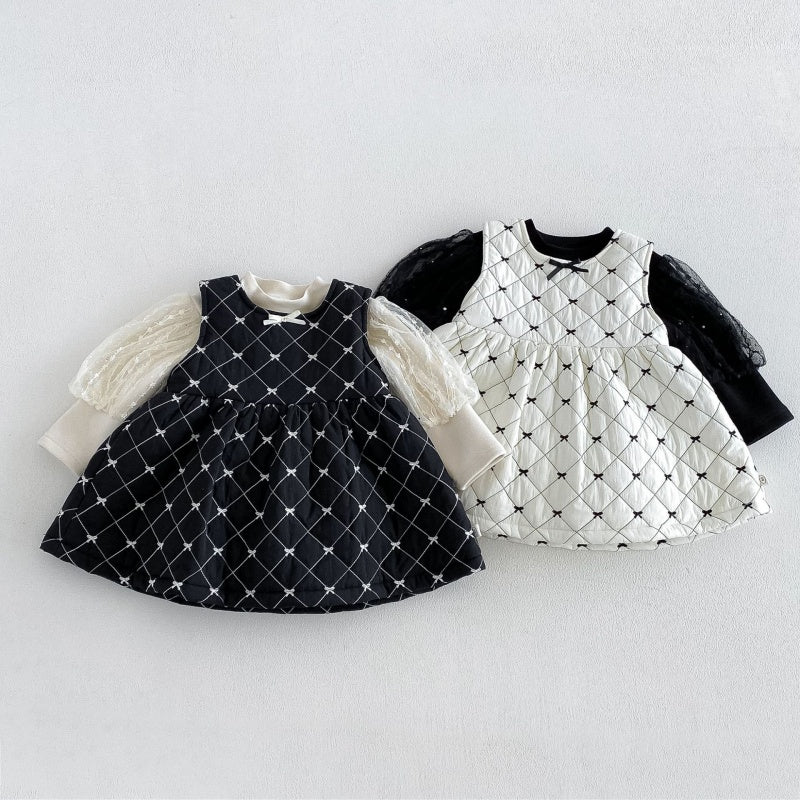 【BABY&KID】蝶結び刺繍ワンピース、パフスリーブトップスSK108113
