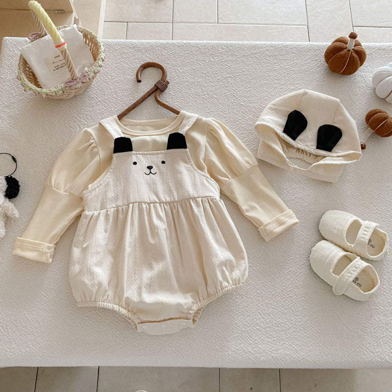 【BABY】くまロンパース、パフスリーブトップスSK092534