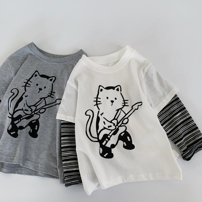【BABY&KID】小猫柄長袖TシャツSK100529