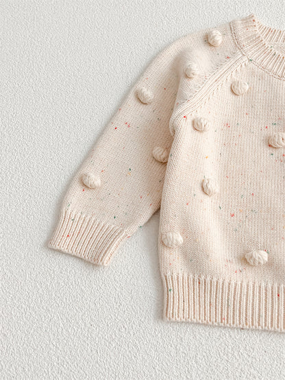 【BABY】レトロポンポン付きカーディガン、サロペットSK022708