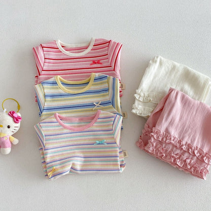 【BABY&KID】夏新作無地フリルストレートパンツSK105910