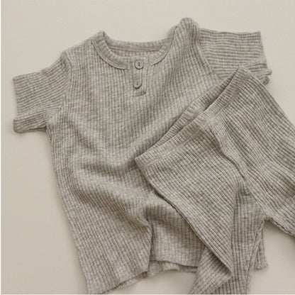 【BABY&KID】夏新作 無地リブセットアップSK091206