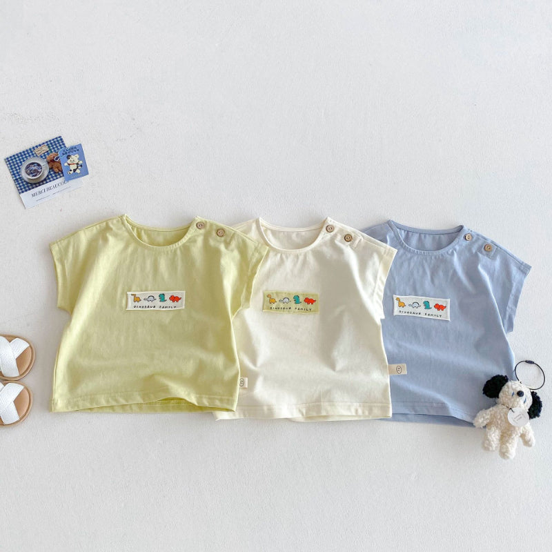【BABY&KID】夏新作 恐竜刺繡カジュアルシャツSK072003