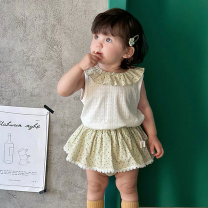 【BABY】夏新作ナチュラル小花柄ノースリーブセットアップSK105317
