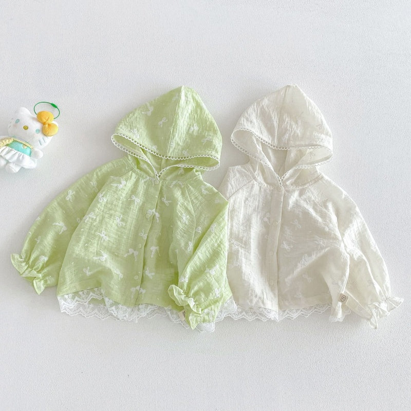 【BABY&KID】夏新作フリルフードUVカーディガンSK105908