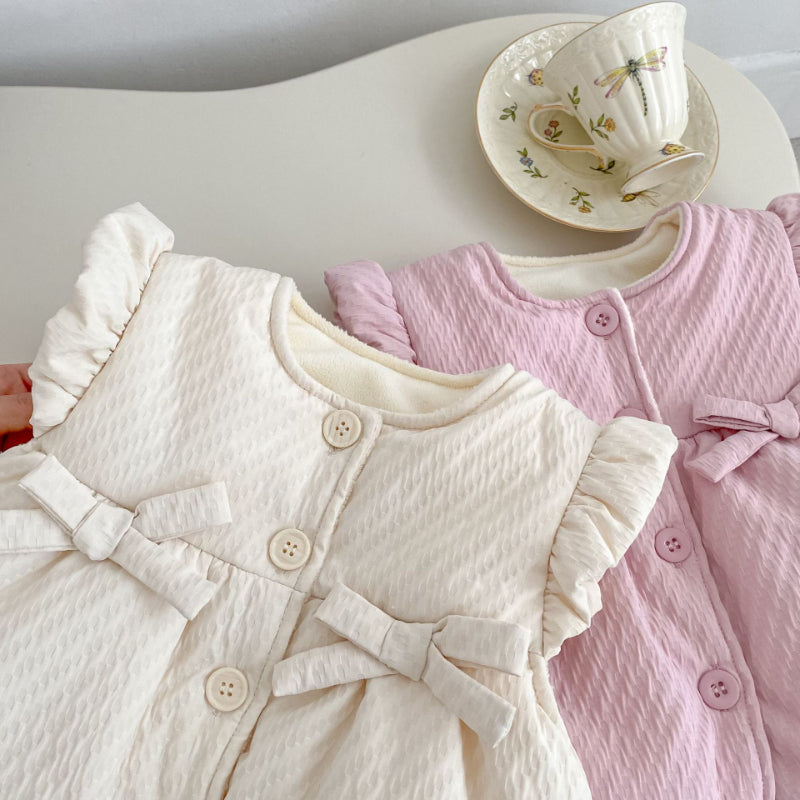 【BABY&KID】冬新作蝶結び裏起毛ベストSK102734