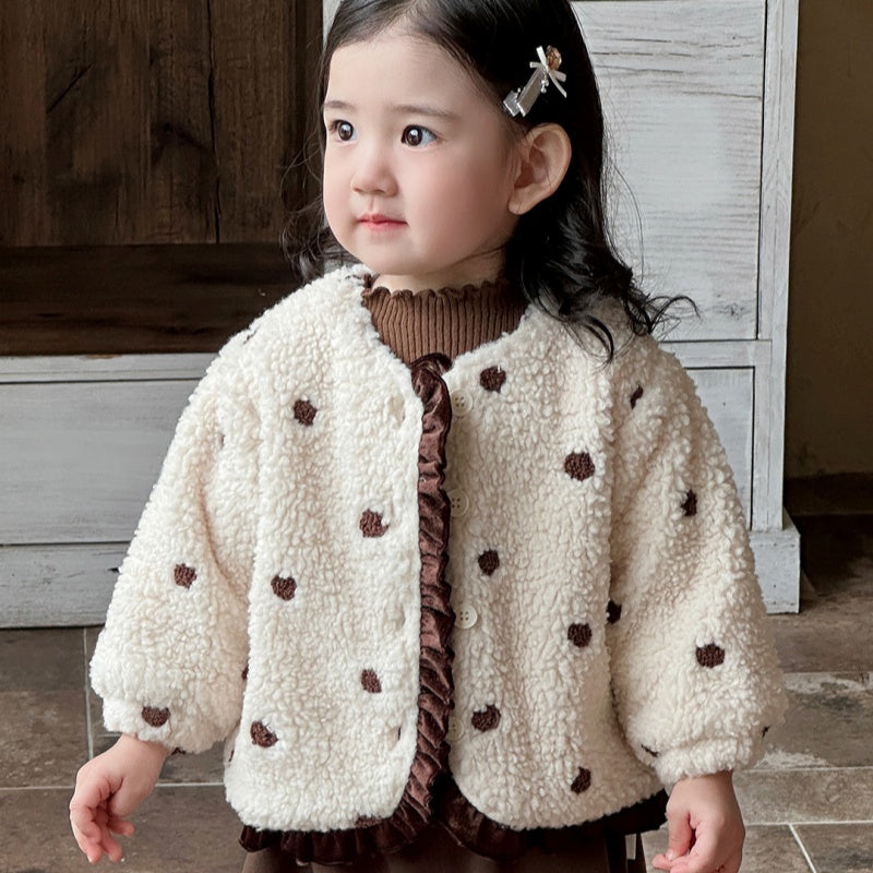 【BABY】冬新作ボアドットフリルアウターSK103119