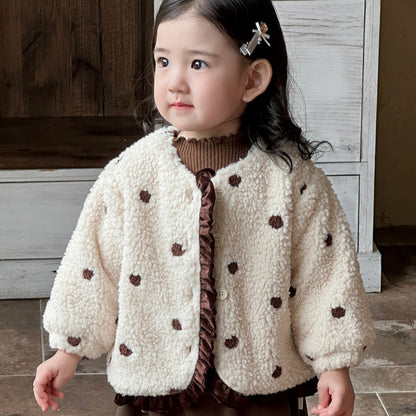 【BABY】冬新作ボアドットフリルアウターSK103119