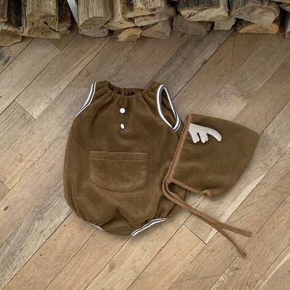 【BABY】とんがり帽子あったかノースリーブロンパースSK103107