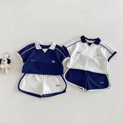 【BABY&KID】夏新作配色ロゴTシャツ、ショートパンツSK104624