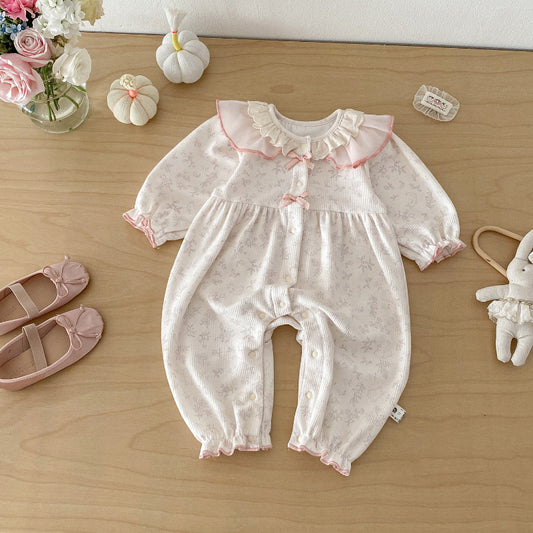 【BABY】かわいいリボンカバーオールSK103401