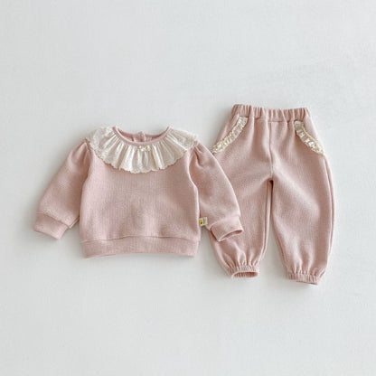 【BABY&KID】レース襟セットアップSK100333