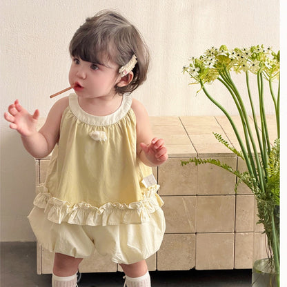 【BABY&KID】夏新作フリルノースリーブセットアップSK104801