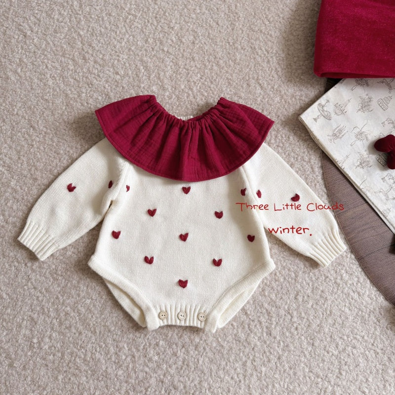 【BABY】ハート刺繍ロンパースSK106918