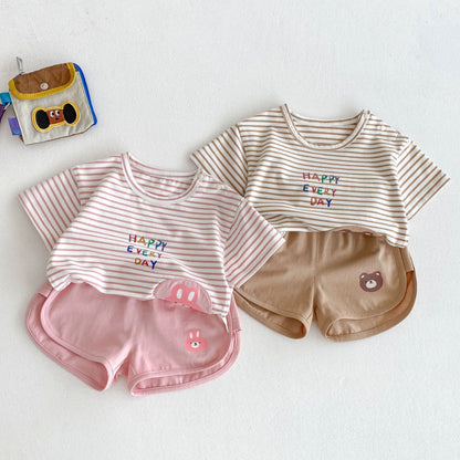 【BABY&KID】夏新作 Happy every dayボーダーセットアップSK070215