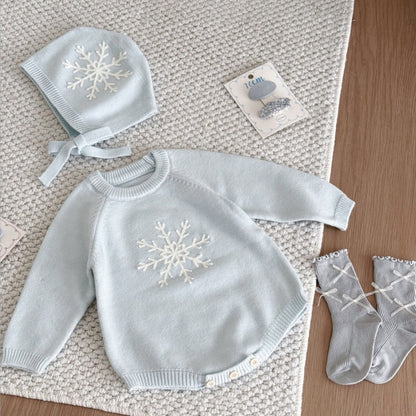 【BABY】雪の結晶ロンパース＆帽子SK106912