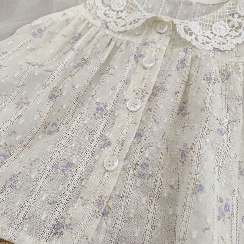 【BABY&KID】夏新作レース襟セットアップSK105412
