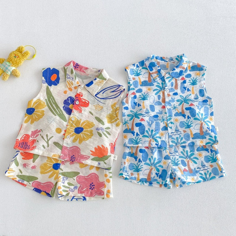 【BABY&KID】夏新作ビーチ風セットアップSK105906