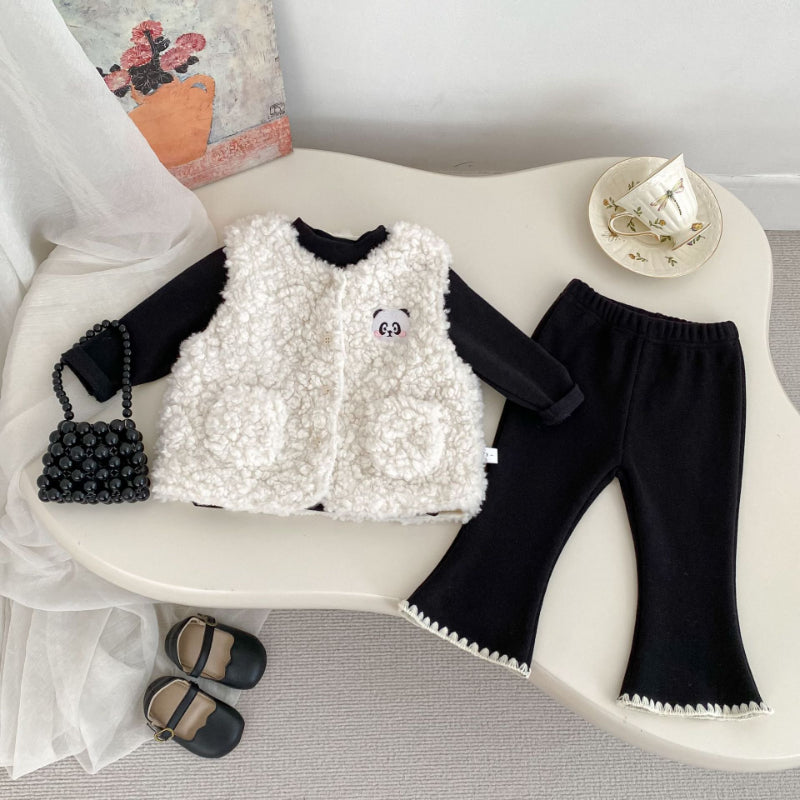 【BABY&KID】冬新作カートゥーン裏起毛ベストSK102732