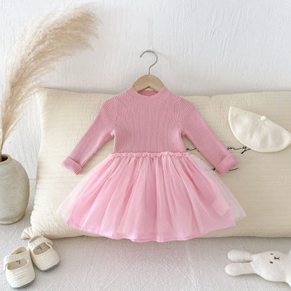 【BABY&KID】ニットチュールワンピースSK100337