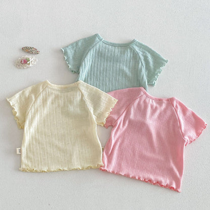 【BABY&KID】夏新作 フリル蝶結びTシャツSK105107