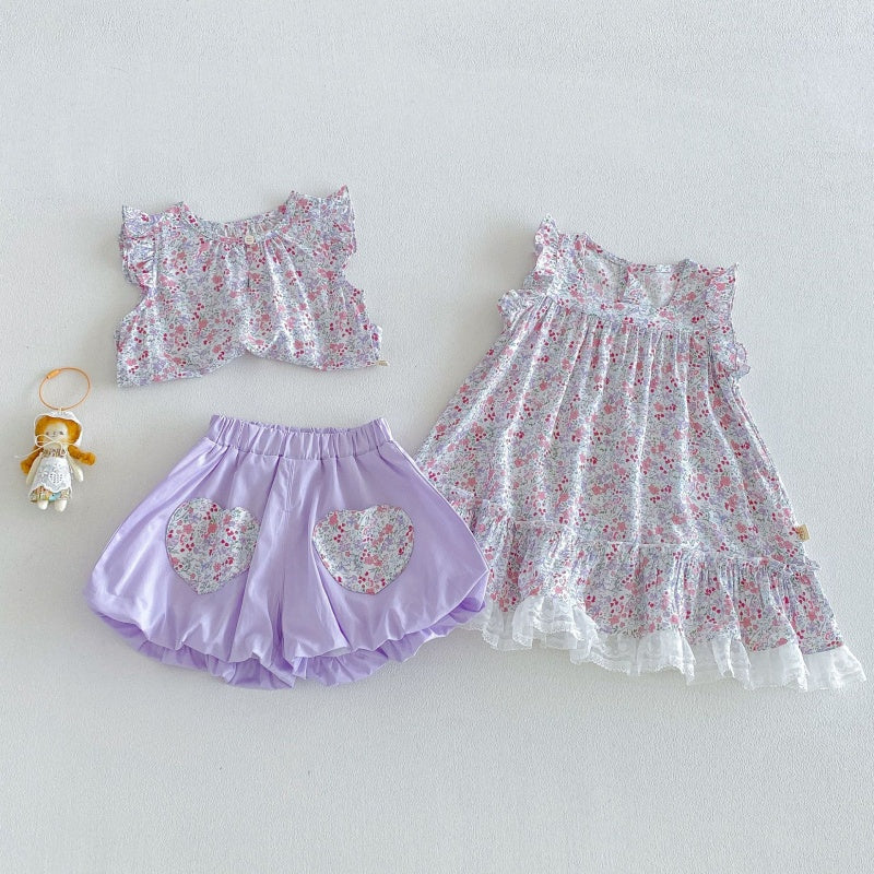 【BABY&KID】夏新作小花柄総柄ワンピース、セットアップSK105904