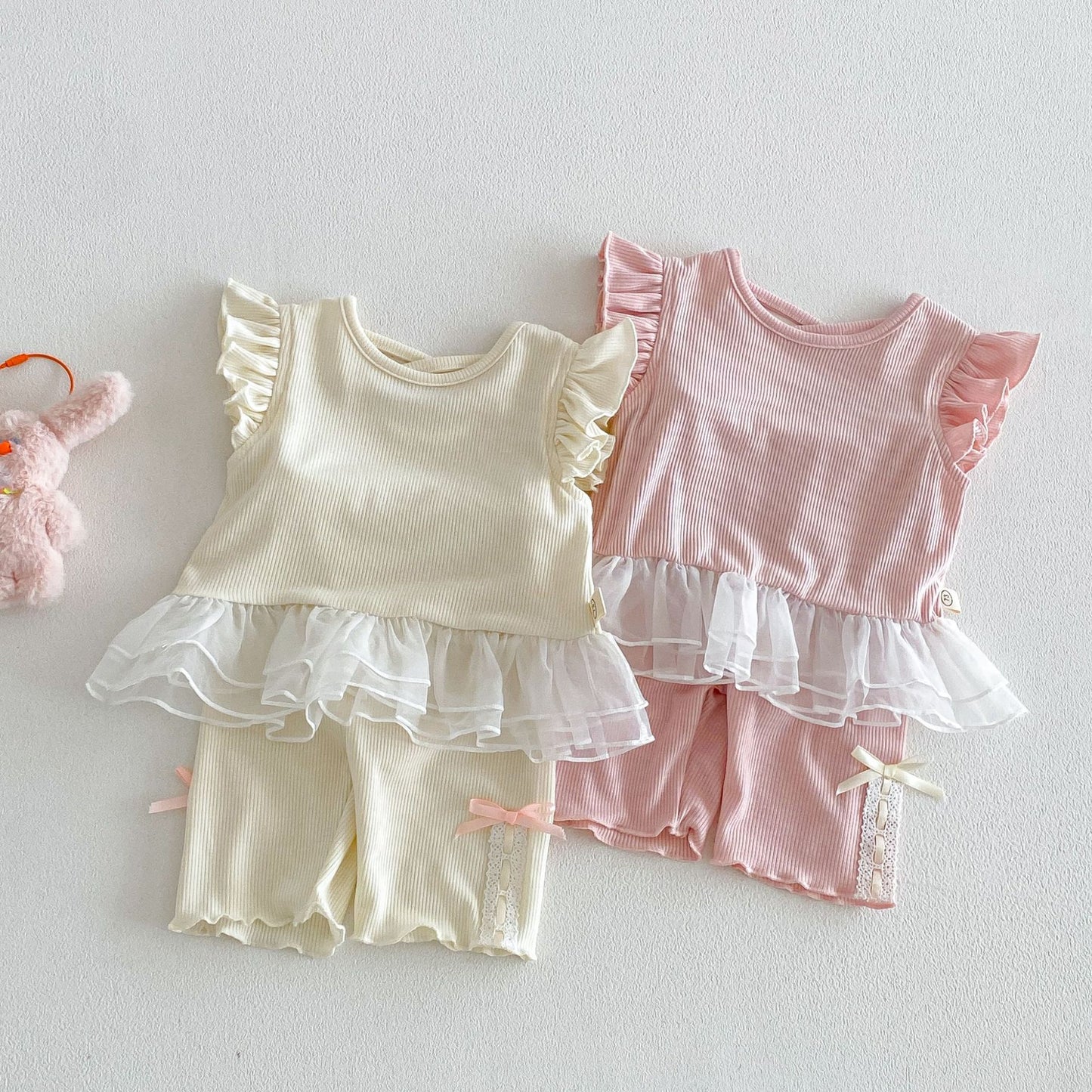 【BABY&KID】夏新作 レース切替Tシャツ&ショートパンツSK105116
