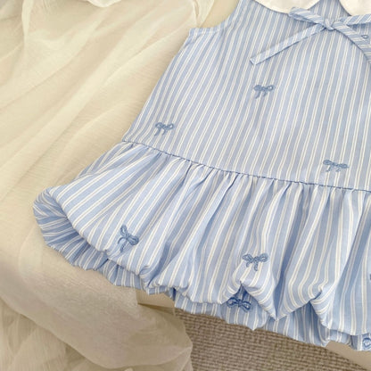 【BABY&KID】夏新作蝶結び刺繍バルーンワンピースSK105512