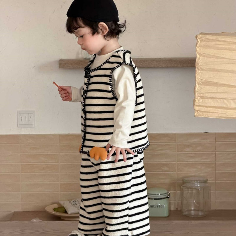 【BABY&KID】ペンギンボーダーベストセットアップSK104310
