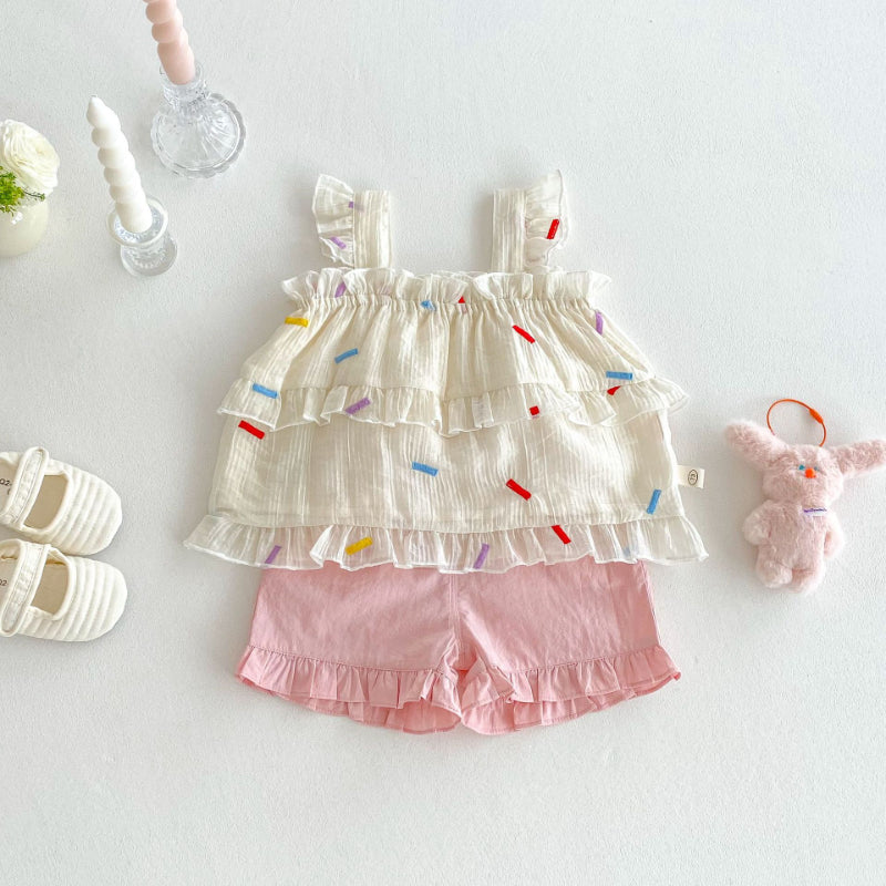 【BABY&KID】夏新作 キャミソール、無地ショートパンツSK080608