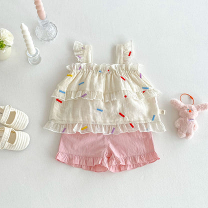【BABY&KID】夏新作 キャミソール、無地ショートパンツSK080608
