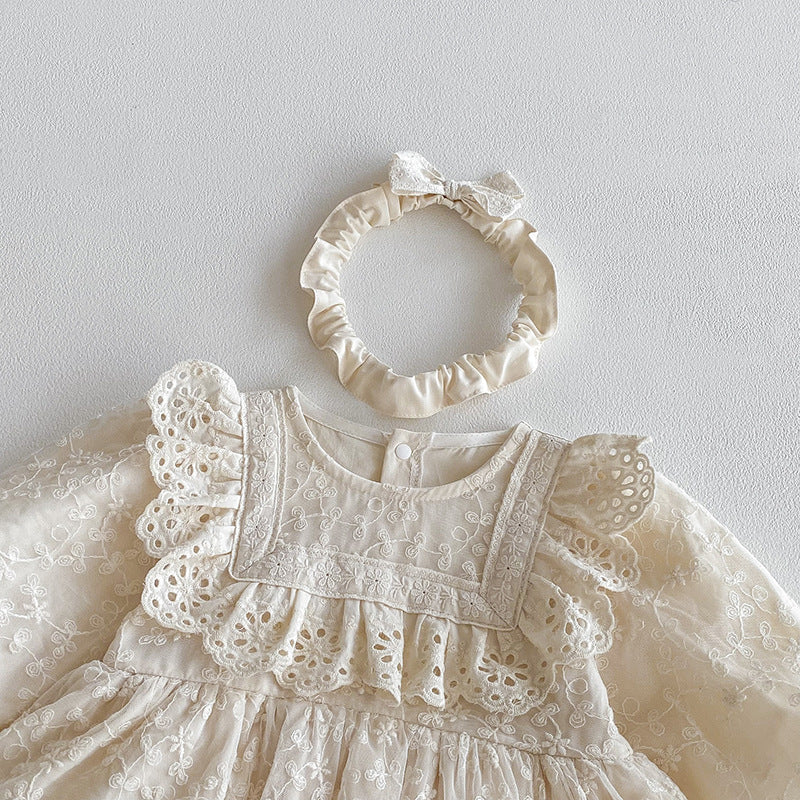 【BABY】レース刺繍プリンセスロンパースSK101102