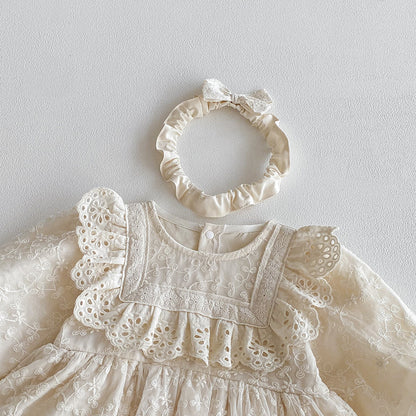 【BABY】レース刺繍プリンセスロンパースSK101102