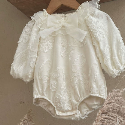 【BABY】蝶結びフリル襟ロンパースSK107407