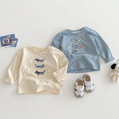 【BABY&KID】犬ロゴ長袖シャツSK030719