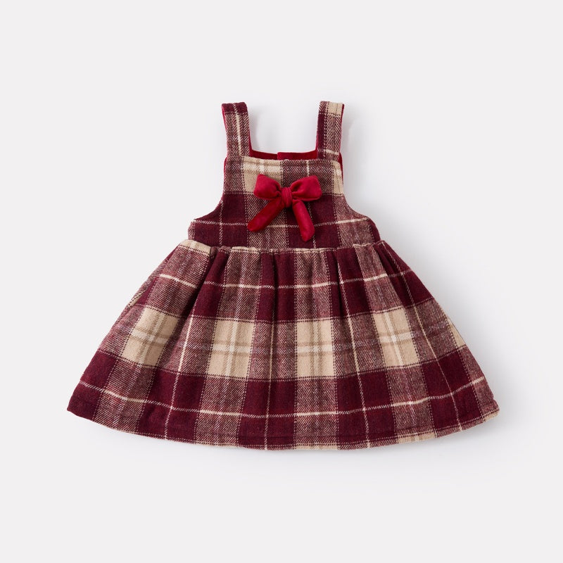 【BABY】冬新作チェックあったか厚手ジャンパースカートSK103117