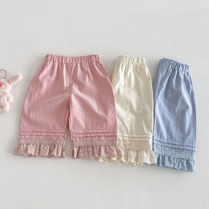 【BABY&KID】夏新作 無地レース裾パンツSK105213