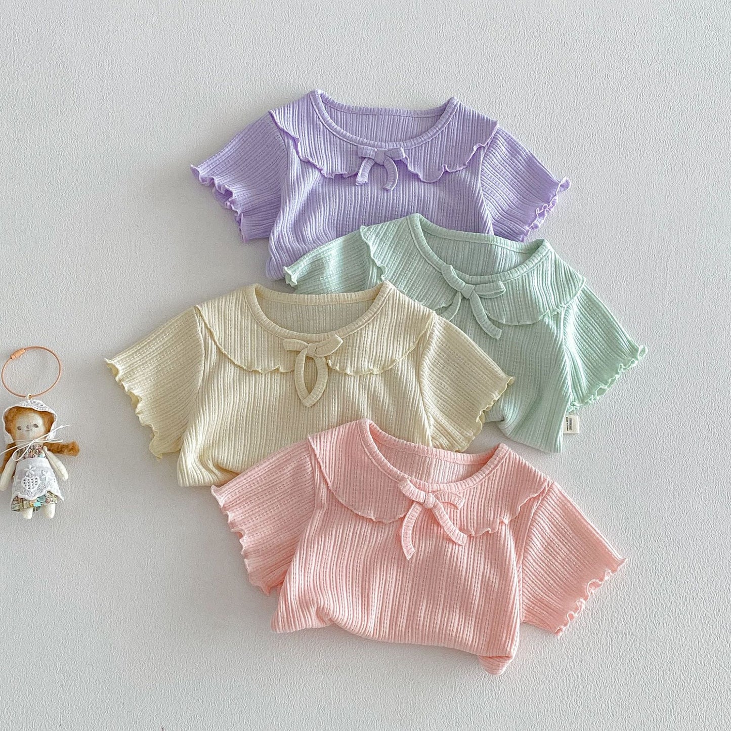【BABY&KID】夏新作 丸襟無地TシャツSK105108