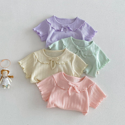 【BABY&KID】夏新作 丸襟無地TシャツSK105108