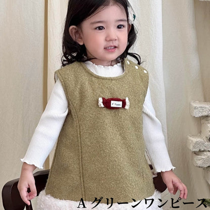 【BABY】冬新作 プリンセス風ケープ、ノースリワンピSK102131