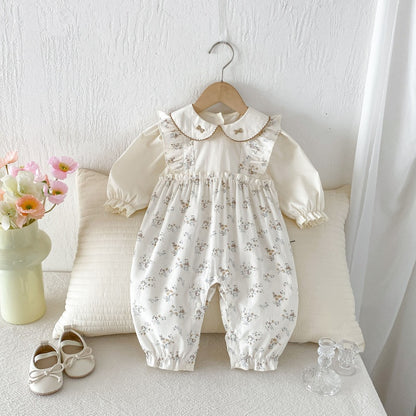 【BABY】小花柄フェイクレイヤードカバーオールSK107909