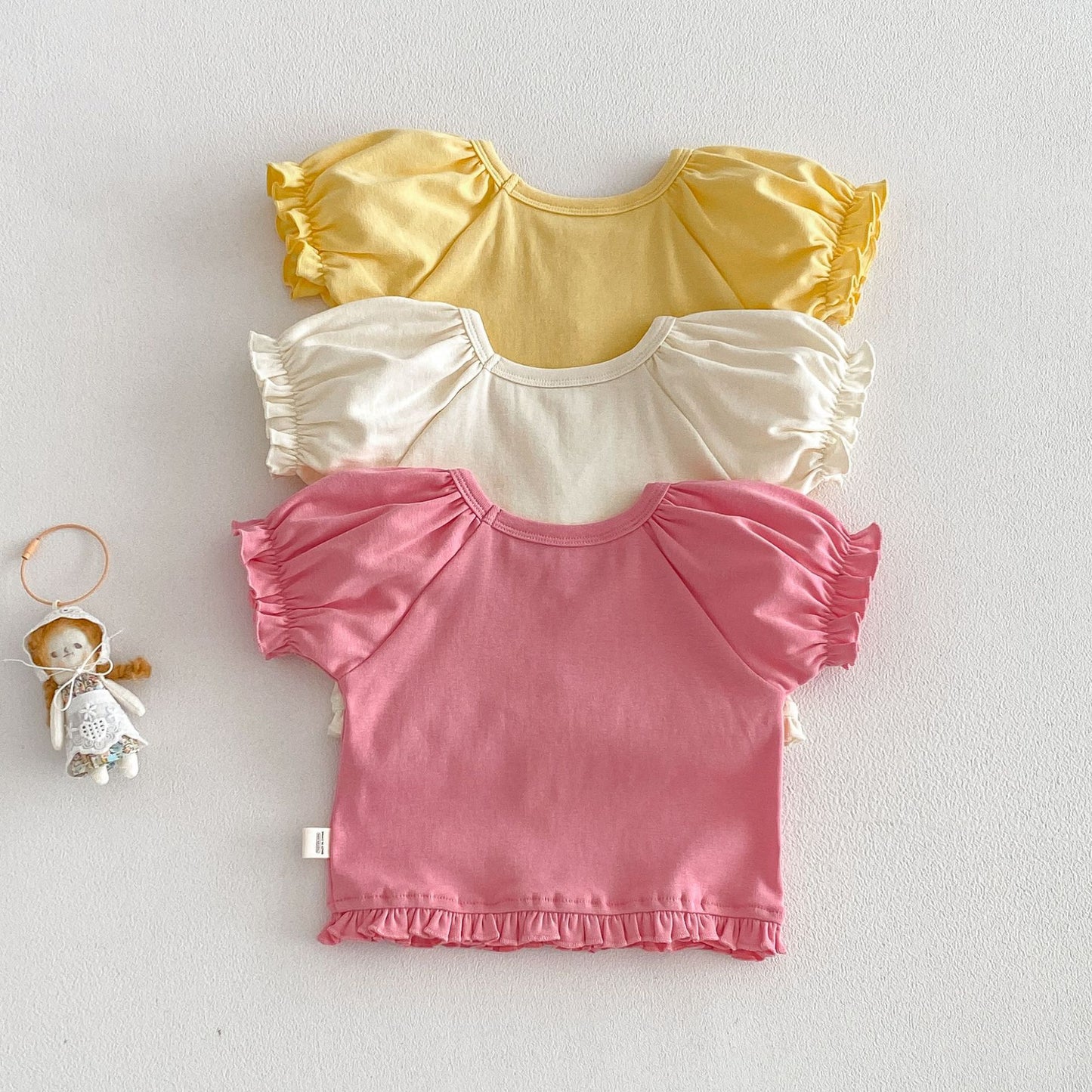【BABY&KID】夏新作 スウィートパフスリーブTシャツSK105106