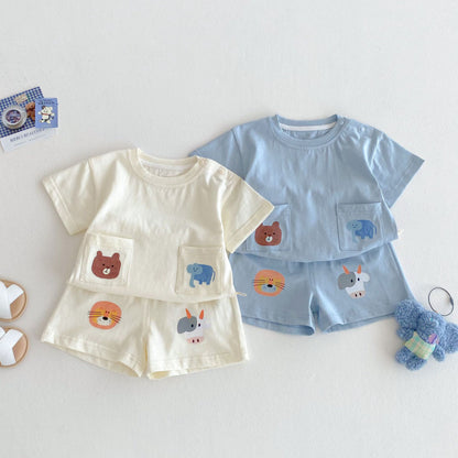 【BABY&KID】夏新作 アニマル柄ショートセットアップSK070212