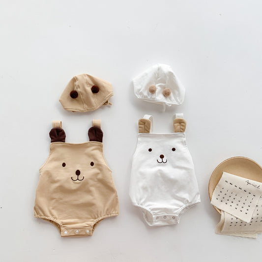 【BABY】夏新作 かわいいクマのロンパース&帽子SK081710