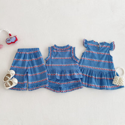 【BABY&KID】夏新作 おしゃれな桜柄シャツ、ワンピース、ショートパンツ、ズボンSK070513