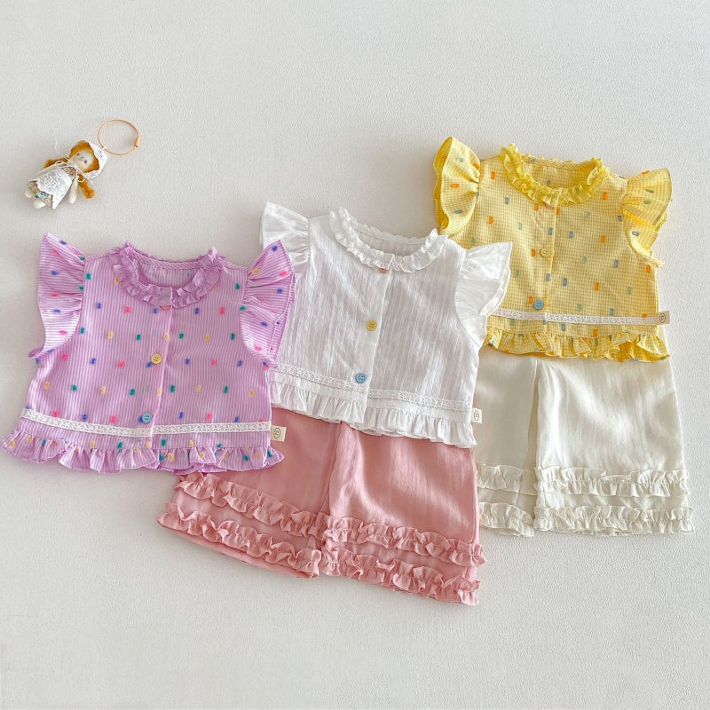 【BABY&KID】夏新作 フリルブラウスSK105212