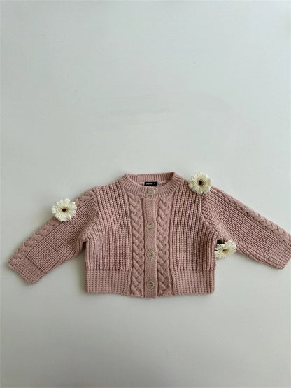 【BABY&KID】レトロ暖かいケーブル編みセーターSK012821