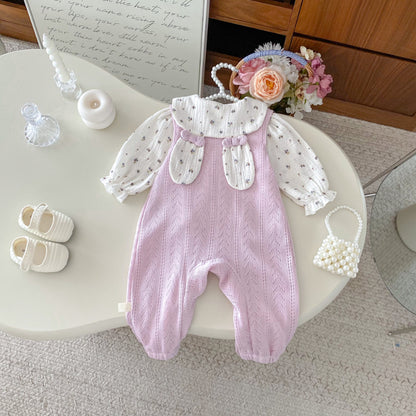 【BABY】ハートサロペット＆花柄トップスSK092508