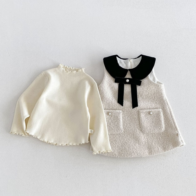 【BABY&KID】ツイード風ワンピース、ニットSK108109