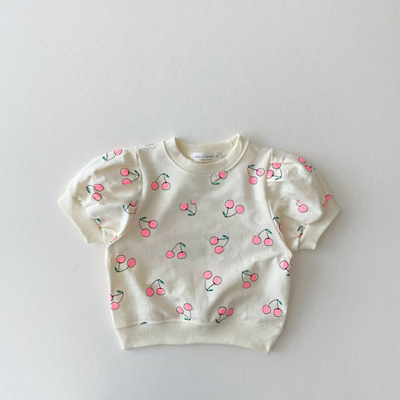 【BABY&KID】夏新作 チェリー半袖Tシャツ＆スカートSK080501